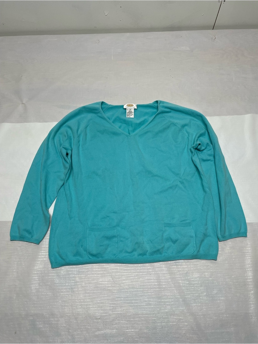 Talbots Teal V-Neck Long Sleeve Top Sz:P1x